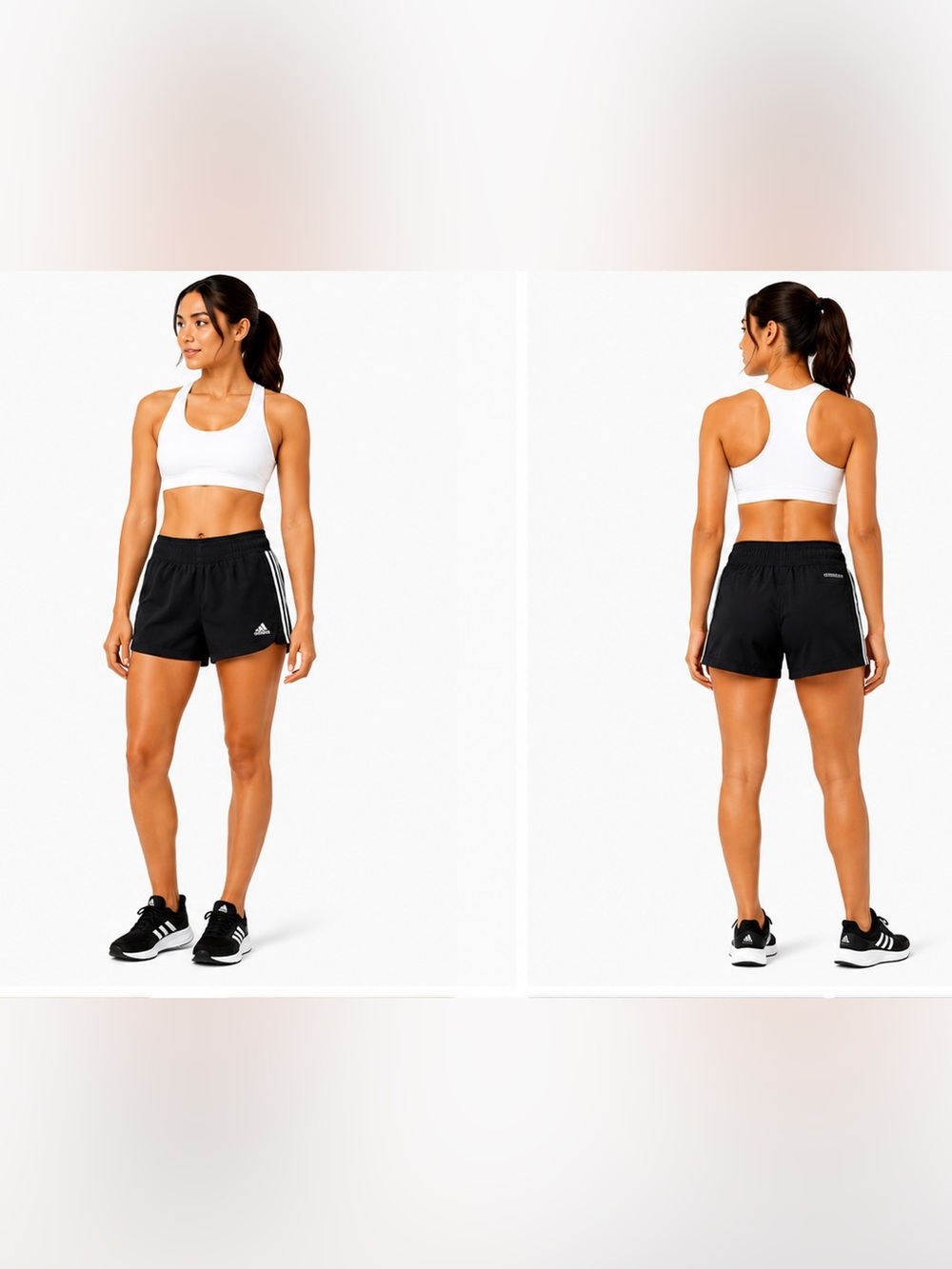 Adidas Women’s Black 3-Stripes Running Shorts